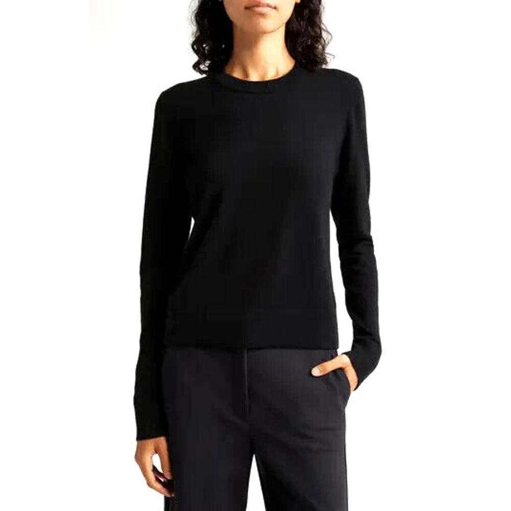 NEW Vince Classic Crewneck Cashmere Sweater In Black M  #S7700